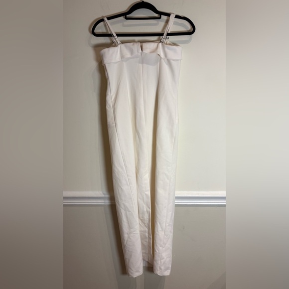 Abercrombie & Fitch Ivory Strapless Tailored Midi Dress Size Small - Picture 5 of 8